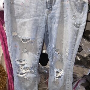 Judy Blue Light Blue Distressed Boyfriend Jeans